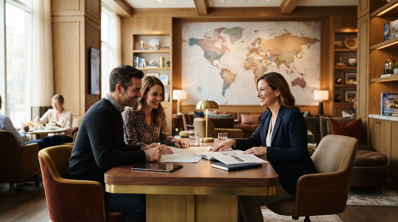 MR Travel consultant advising clients